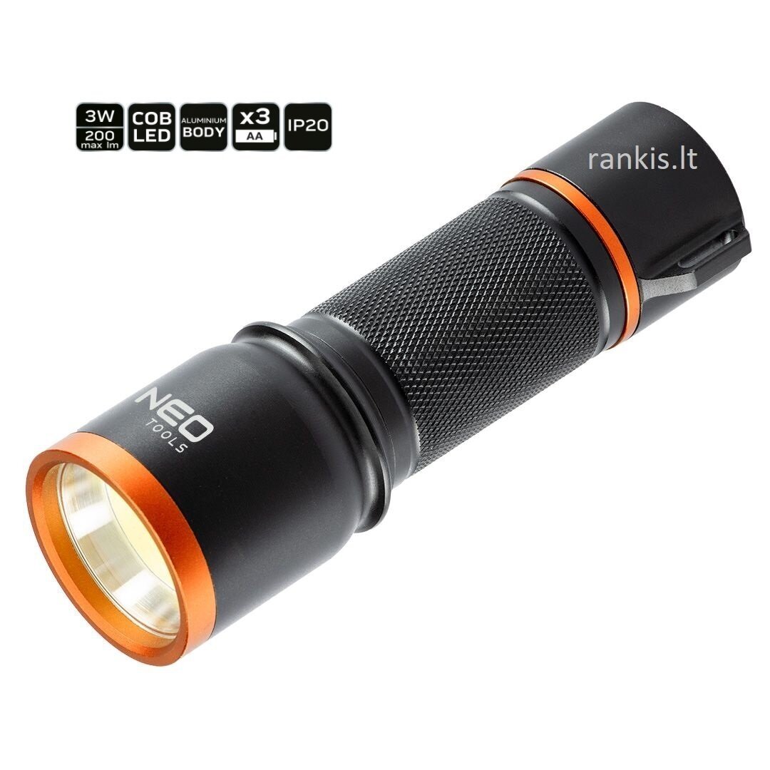 Žibintuvėlis Neo tools COB LED, 200lm 3xAA