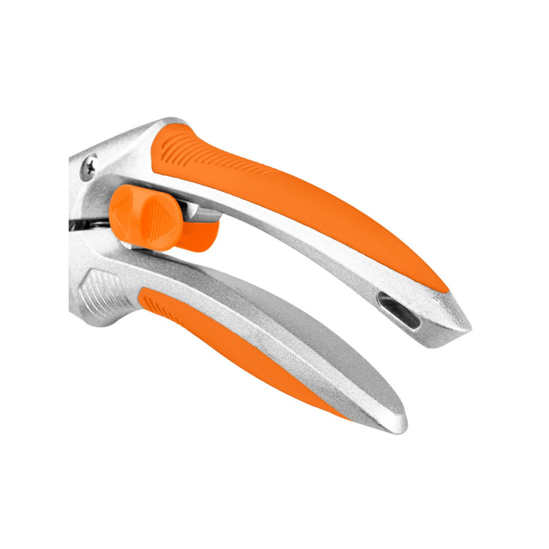 Žirklės su antgaliu, 210 mm, iki 20 mm diapaz, alium, TPR guma dengta rank 3