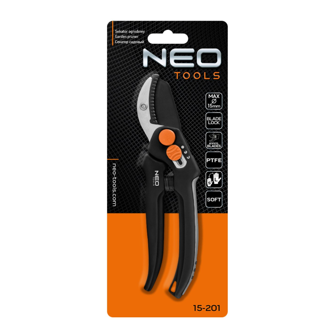 Žirklės su antkakliu 185 mm, diapazonas iki 15 mm, reguliuojami tarpa 1