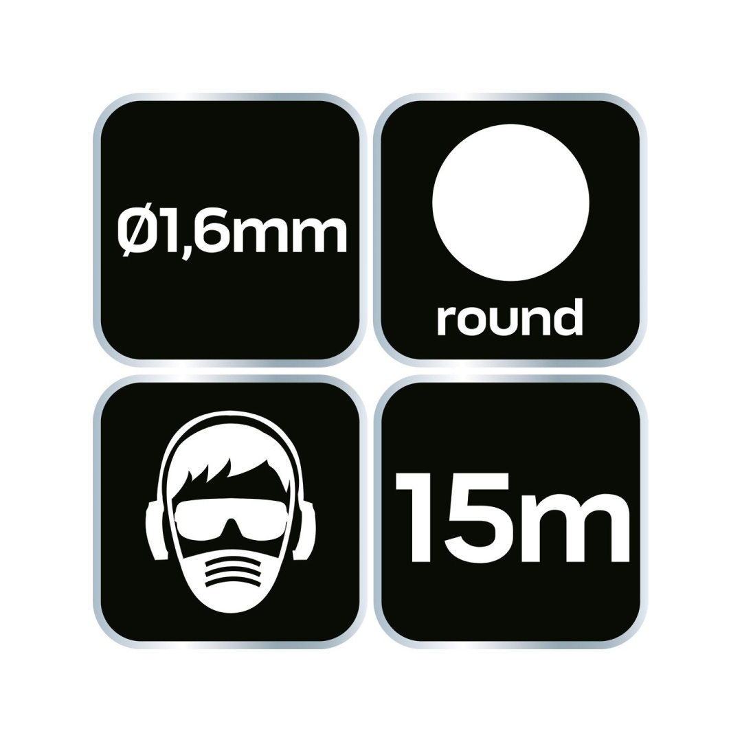 Žoliapjovės laido Ø 1,6 mm, ilgis 15 m 5 Žoliapjovės laido Ø 1,6 mm, ilgis 15 m 5