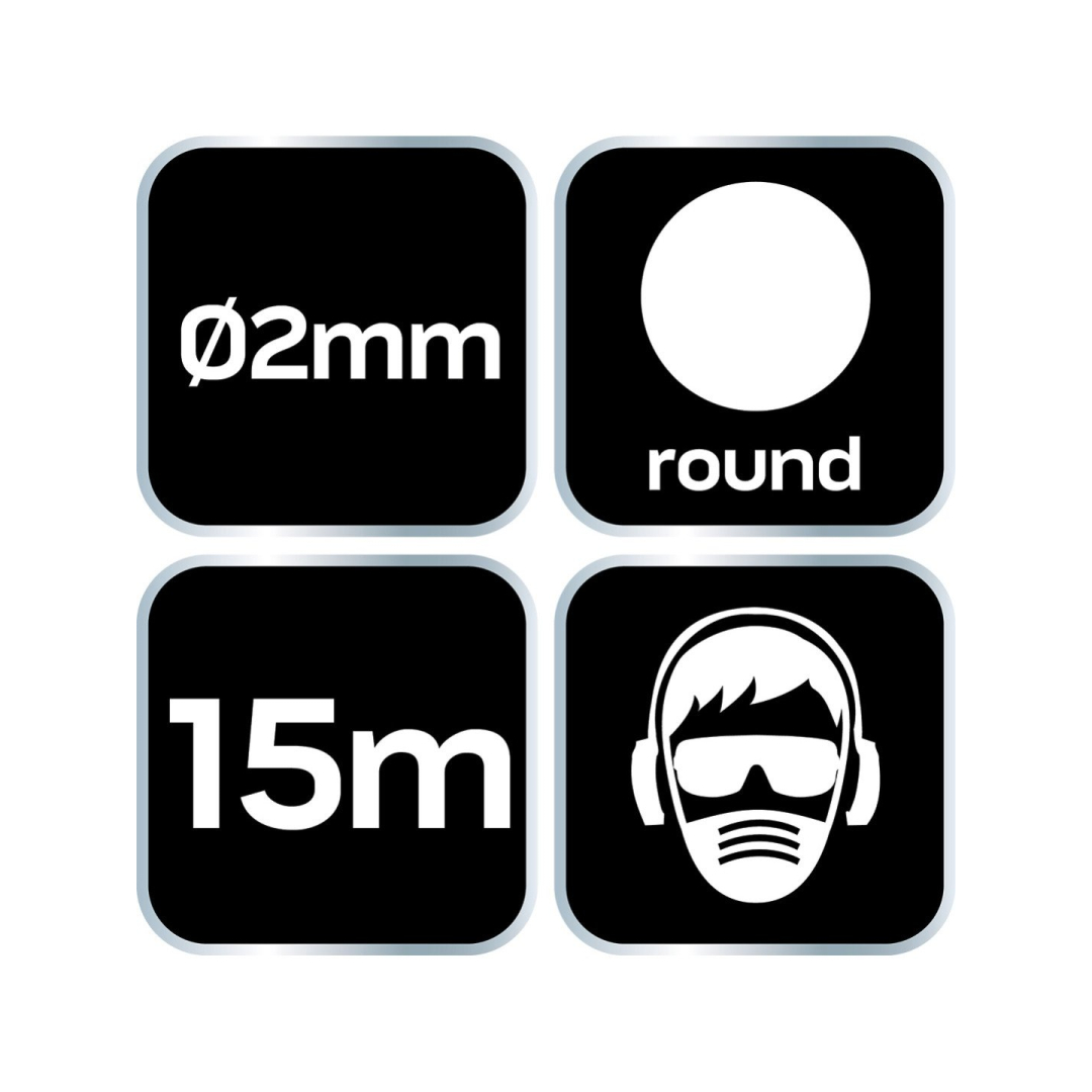 Žoliapjovės laido skersmuo 2 mm, ilgis 15 m 5 Žoliapjovės laido skersmuo 2 mm, ilgis 15 m 5