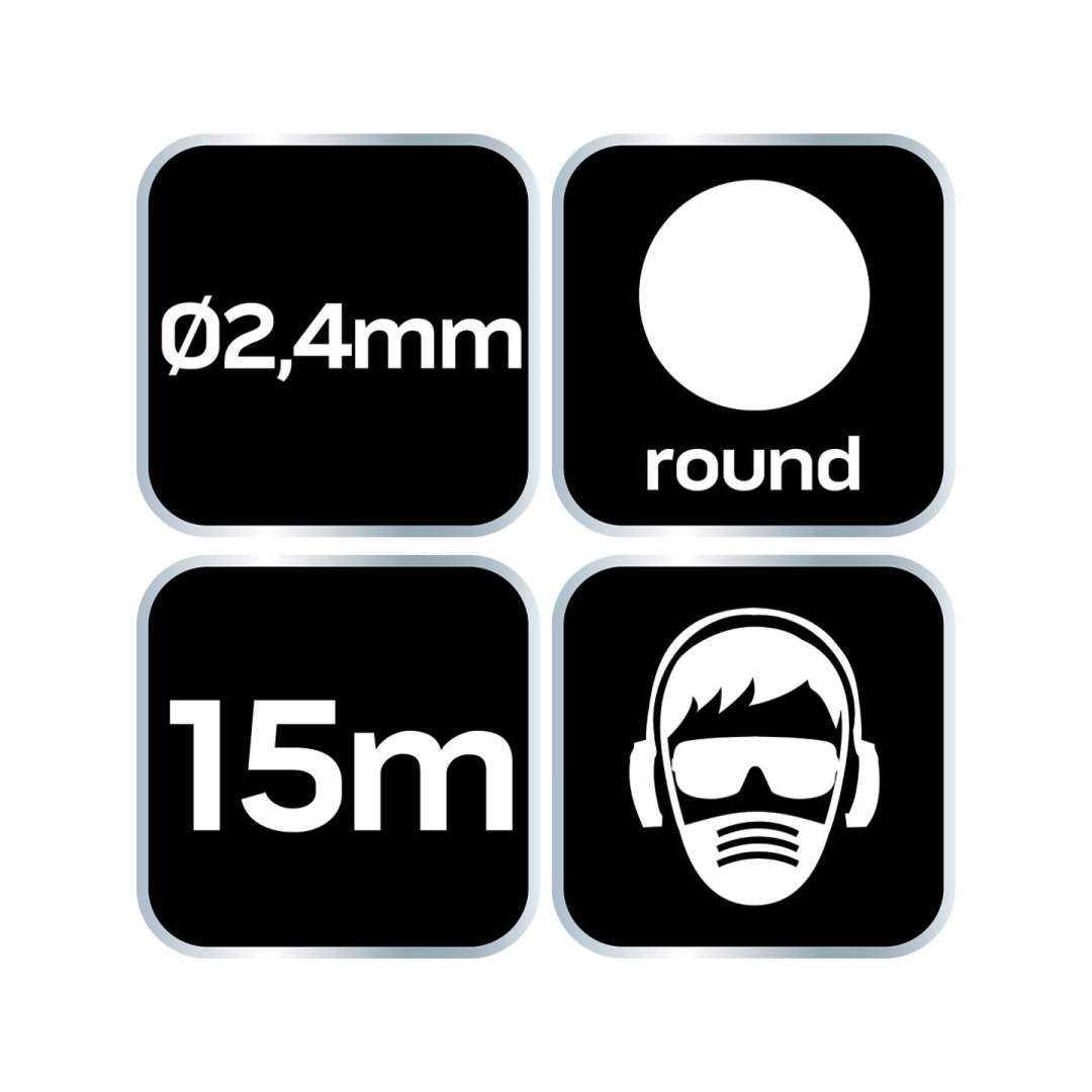 Žoliapjovės laido skersmuo 2,4 mm, ilgis 15 m 5 Žoliapjovės laido skersmuo 2,4 mm, ilgis 15 m 5