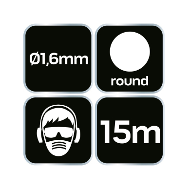 Žoliapjovės laido Ø 1,6 mm, ilgis 15 m 5 Žoliapjovės laido Ø 1,6 mm, ilgis 15 m 5