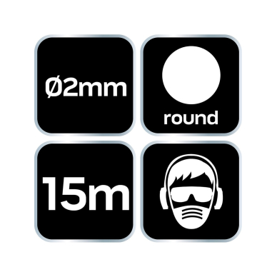 Žoliapjovės laido skersmuo 2 mm, ilgis 15 m 5 Žoliapjovės laido skersmuo 2 mm, ilgis 15 m 5