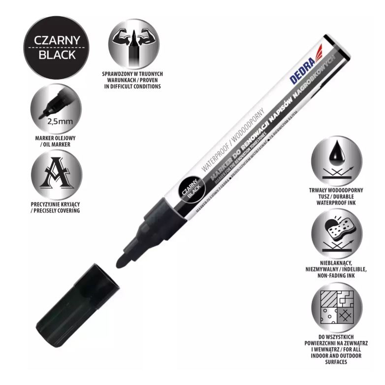 Žymeklis DEDRA M89Z73, juodas, 1 vnt. Žymeklis DEDRA M89Z73, juodas, 1 vnt.