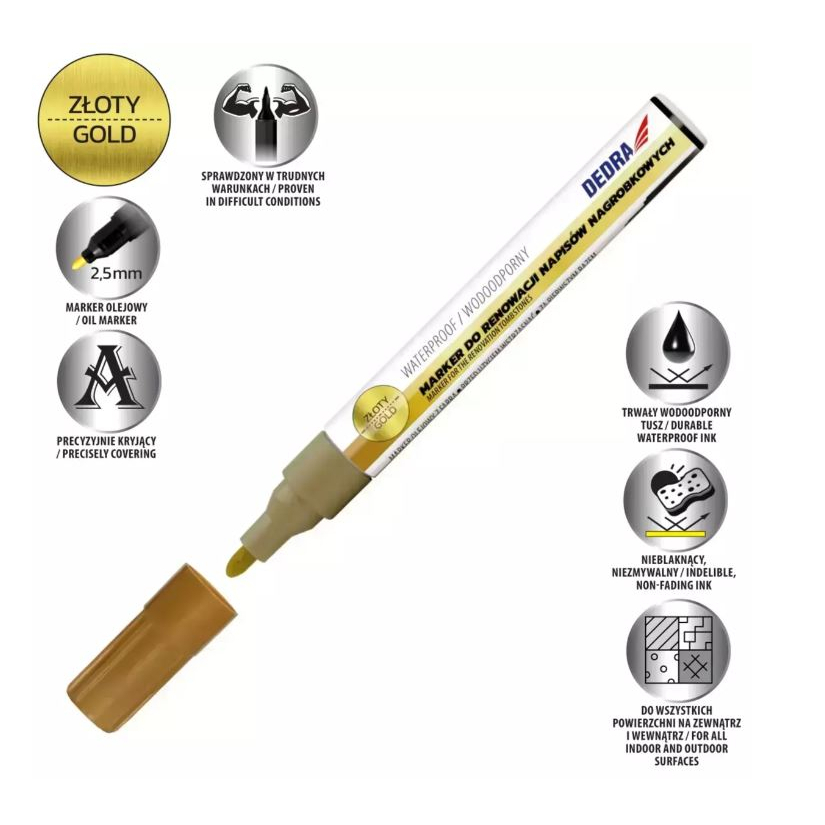 Žymeklis DEDRA M89Z71, auksinis, 1 vnt. Žymeklis DEDRA M89Z71, auksinis, 1 vnt.